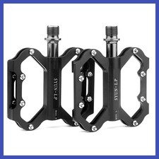 Pedali flat in alluminio per Mtb bici bicicletta mountain bike antiscivolo neri
