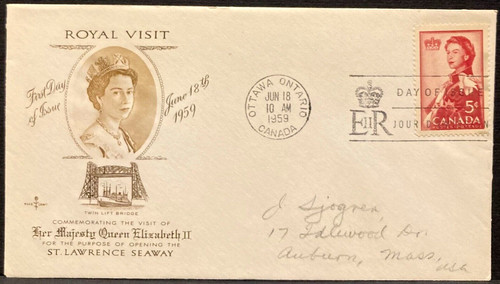 Canada 1959 fdc visita regina - fdc,