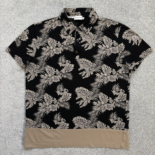Polo moncler nera floreale - polo,