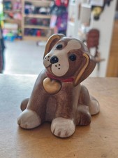 THUN CANE MARRONE CUORE DORATO - SOPRAMMOBILE STATUA STATUINA