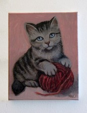 Gattino occhi gomitolo-