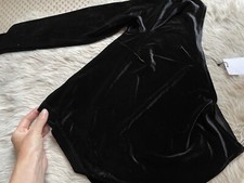 Black One Shoulder Velvet Top