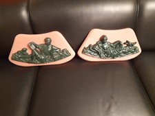 Coppia Di Quadri Con Scullture