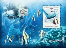 FOGLIO FRANCOBOLLO PESCE CAVIA