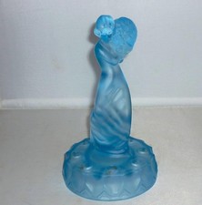 SPLENDIDO CENTROTAVOLA VINTAGE ART DECO VETRO BLU CECO LIBOCHOVICE LADY RANA