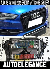 GRIGLIA ANTERIORE AUDI A3 8V 2012-2015 CALANDRA RS3 NIDO D'APE NERA ABS .-