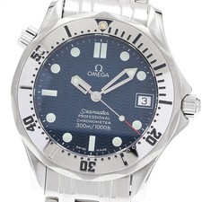 Orologio da ragazzo automatico Omega Seamaster Diver 300M 2552.80 data quadrante blu navy_911291