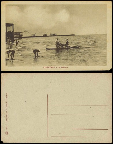 Cartolina viareggio pattino - viareggio, in