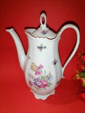 Caffettiera in porcellana Bavaria Schirnding motivi floreali vintage alt 20,5 cm