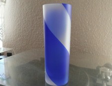 Glas Vase Blau/weiß