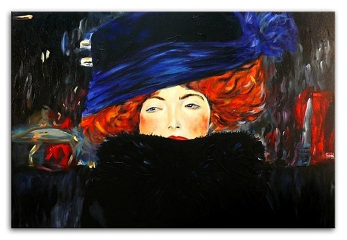 Gustav klimt donna con - donna,