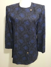 Blazer donna ALCOTT & ANDREWS manica lunga girocollo 100% seta floreale.Taglia 8