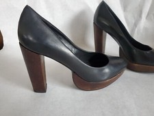 Zara Leather Black Chunky