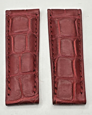 spezzoni in alligatore rosso opaco mm 20/16 rolex daytona handmade