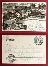 Cartolina litografica militare Hagenau in Alsazia 1903 campo di addestramento truppe (74076
