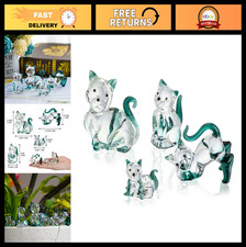 Set 4 statuine gatto in vetro