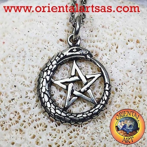 Ciondolo argento 925 ouroboros - argento,