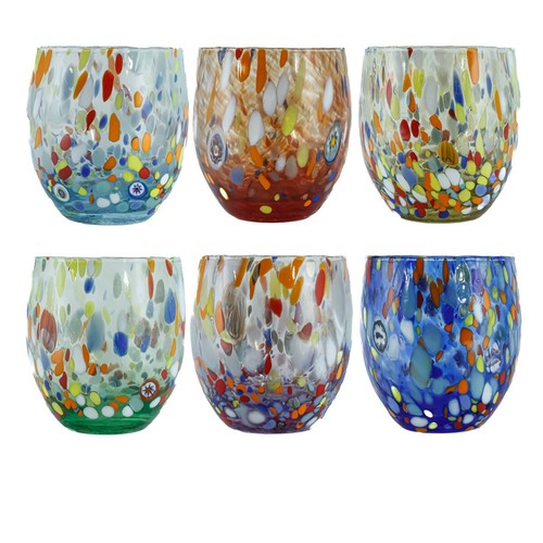Set bicchieri murano blu - set,