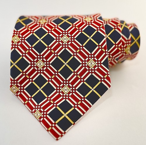 Cravatta fendi seta plaid - plaid, ff