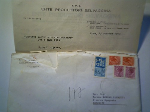 Busta viaggiata riserva - viaggiata, "riserva