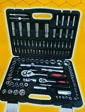 VALIGIA ATTREZZI CHIAVI A BUSSOLE CRICCHETTO KIT 108 PZ UTENSILI MANUALI LAVORO