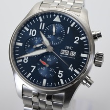 Orologio Uomo Automatico IWC Pilot's Chronograph IW378004 Quadrante Blu 43mm + B&P
