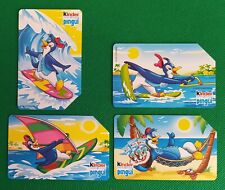 Serie 4 schede telefoniche usate Magnetizzate Kinder Pingui serie come foto