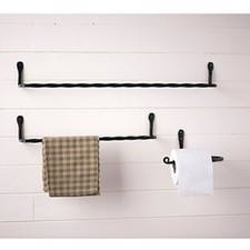 Set bagno in ferro battuto - portasciugamani e porta tp