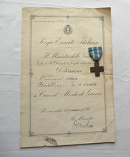 DIPLOMA CON CROCE AL MERITO DI GUERRA CAMPAGNA D' AFRICA AOI 1937 COLONIALE MUSS