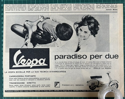 Rara pubblicità piaggio - pubblicità,