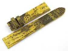 Cinturino Vera Pelle Lucertola Giallo Lucido 18/16mm Accessori Ricambi Casual