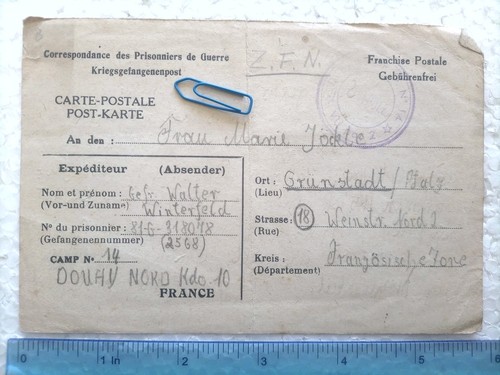 Cartolina pow prigioniero - cartolina, di