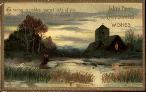 Cartolina capodanno chiesa - capodanno,