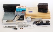Minox B "FI" camera partially disassembled (missing parts?) + other Minox items
