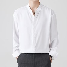 Sophisticated Look Men's Solid Color Long Sleeve Shirt for Any Occasion