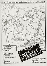 PUBBLICITA 1950 NESTLE' CIOCCOLATO CACAO CARAMELLE FAMIGLIA SPORTS SCI MONTAGNA