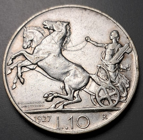 Lire 1927 biga regno - lire,