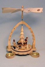 Piramide Weihnachtswald Natura 27cm Nuovo da Tavolo Erzgebirge di Luce Tè