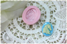 stampo in gomma siliconica per fimo cernit cammeo unicorno 1,7 cm * 1,3cm