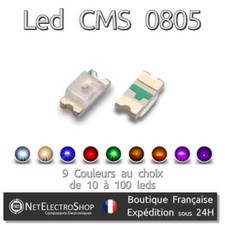 Leds CMS SMD 0805 - Choix 9 couleurs - 10 à 100 leds