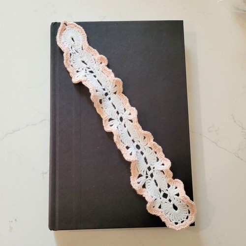 Handmade crochet bookmark pink - bookmark,