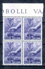 repubblica 1945 democratica 6L n.556 quartina bordo di foglio gomma integra