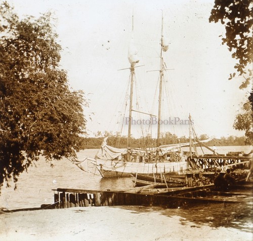 Barca vela c1920 foto stereo - a,