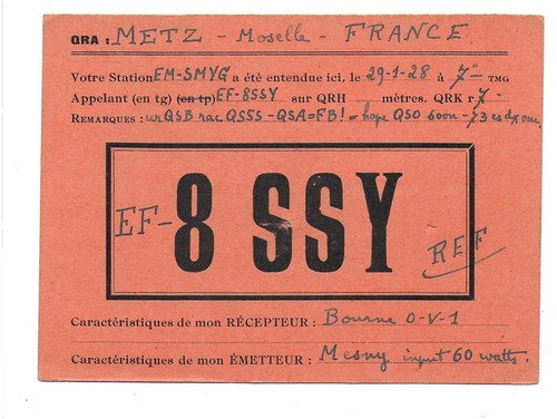 Stazione radio qsl - ef8ssy, metz
