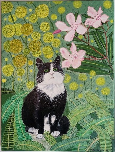 Dipinto gatto giardino - dipinto, giardino"
