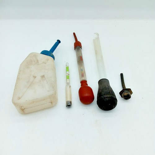 Vintage battery filler bottle - battery,