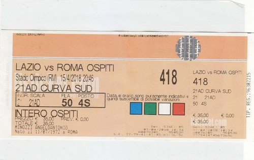 Biglietto ticket lazio roma - biglietto, lazio-roma