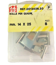 8 Molle Clips per quadri cornici mm 14 x 25 in acciaio ganci fermagli foto