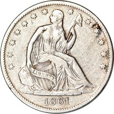 1861-O 50C mezzo dollaro