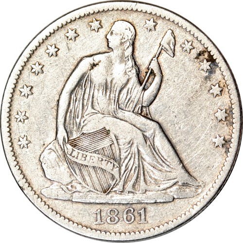 1861 50c mezzo dollaro - mezzo,